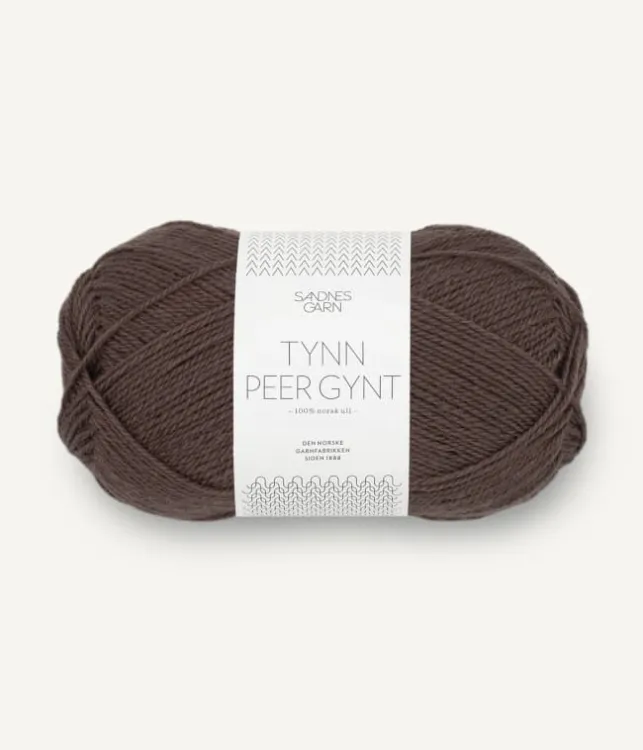Tynn Peer Gynt, Sandnes Garn, kolor ciemny brązowy 3880