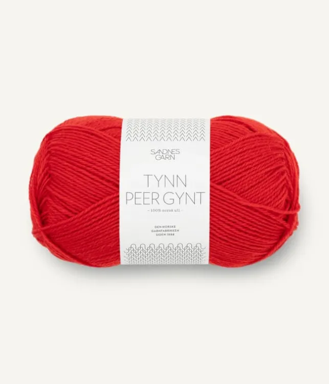 Tynn Peer Gynt, Sandnes Garn, kolor scarled red 4018