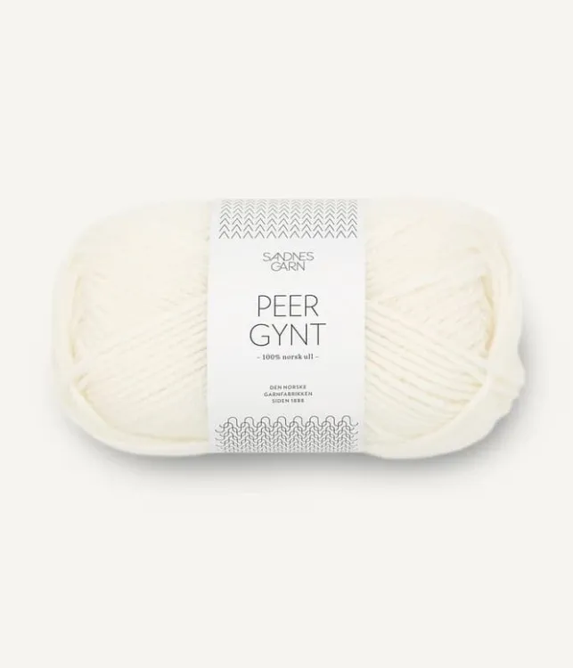 włóczka, Peer Gynt, Sandnes Garn, kolor ecru 1002