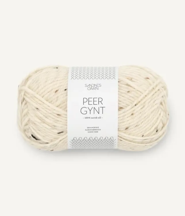 włóczka, Peer Gynt, Sandnes Garn, kolor krem tweed 2523