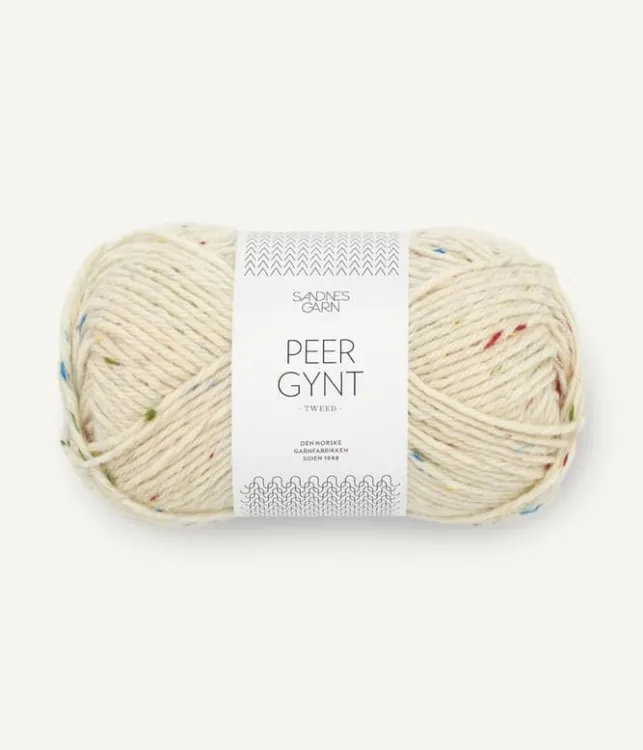 Peer Gynt, Sandnes Garn, krem tweed z niebieskim 1044