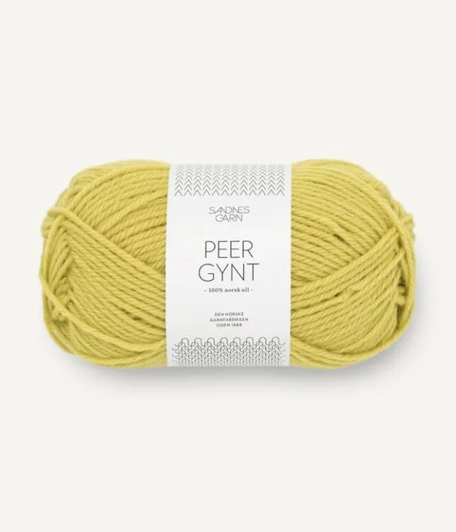 włóczka, Peer Gynt, Sandnes Garn, słoneczna limonka 9825