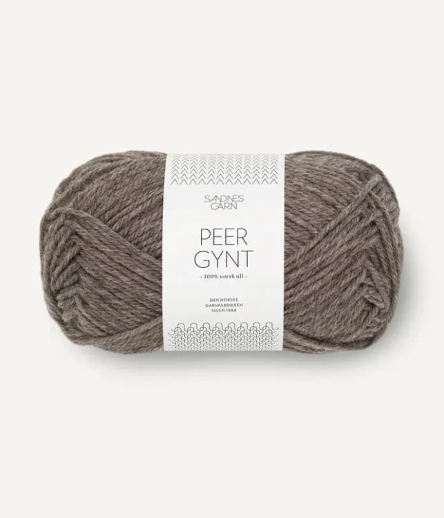 włóczka, Peer Gynt, Sandnes Garn, brązowy melanż 2652