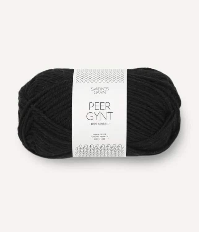 włóczka, Peer Gynt, Sandnes Garn, czarny 1099