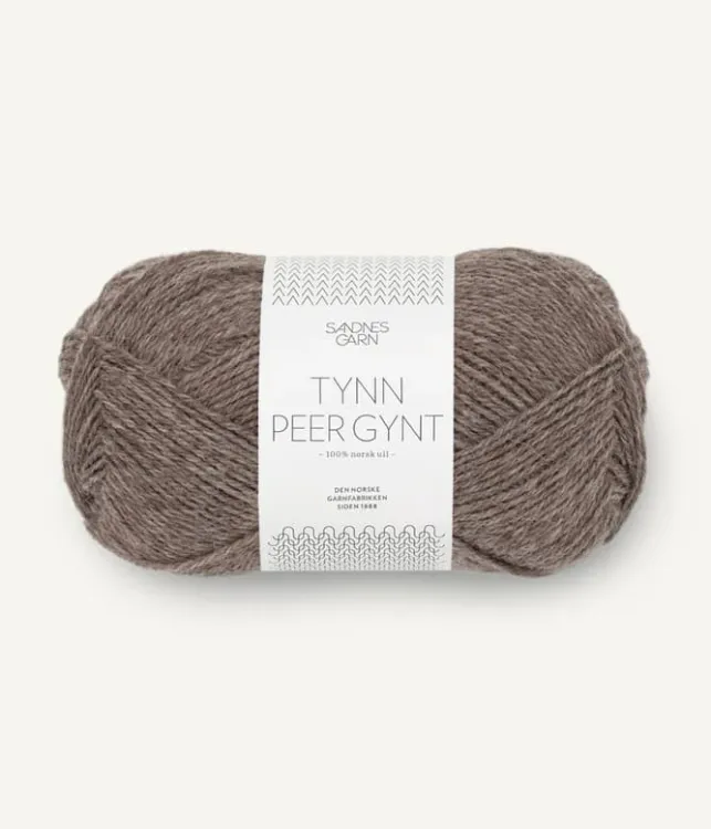Tynn Peer Gynt, Sandnes Garn, kolor  brązowy melanż 2652