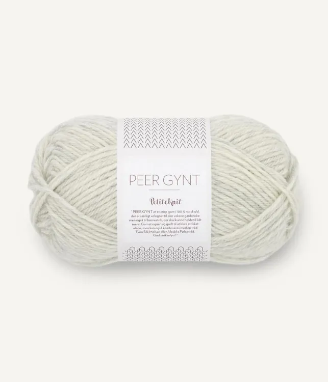 włóczka, PetiteKnit Peer Gynt, Sandnes Garn, kolor jasny szary 1021
