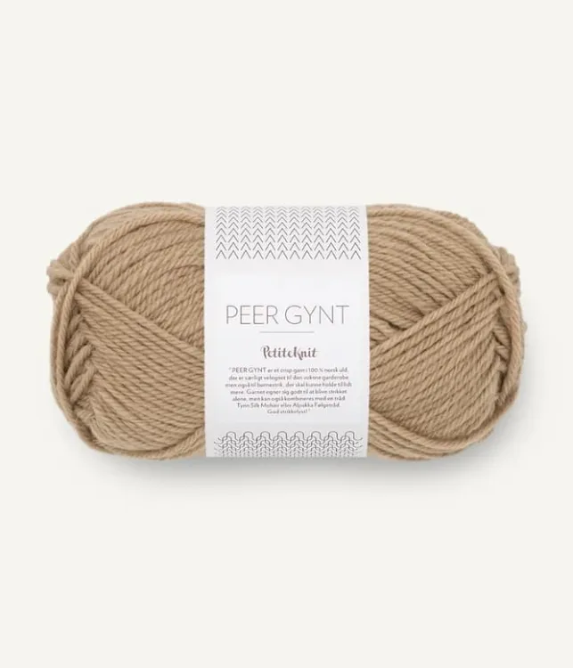 włoczka, PetiteKnit Peer Gynt, Sandnes Garn, kolor camel 2542