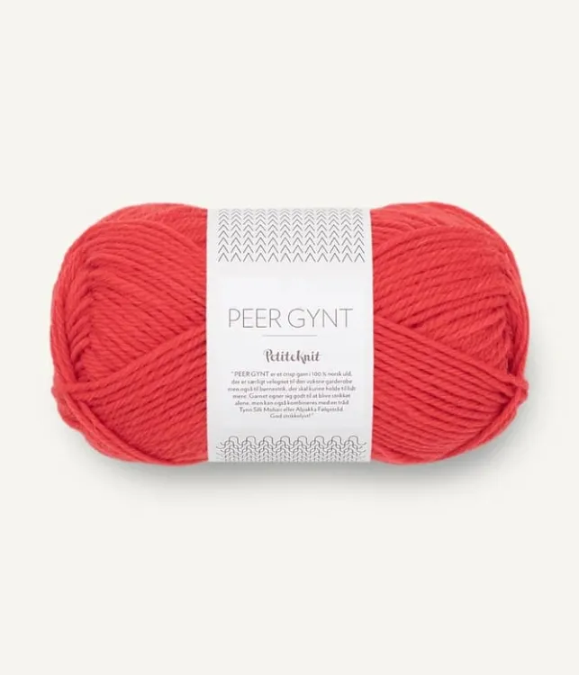 włóczka PetiteKnit Peer Gynt, Sandnes Garn, kolor czerwony mak  4008