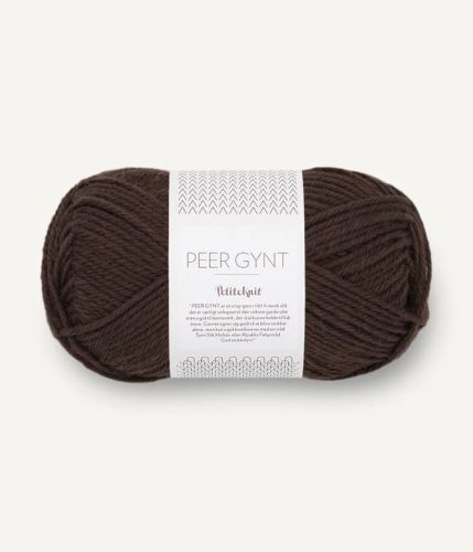 włóczka PetiteKnit Peer Gynt, Sandnes Garn, kolor kakao 3091