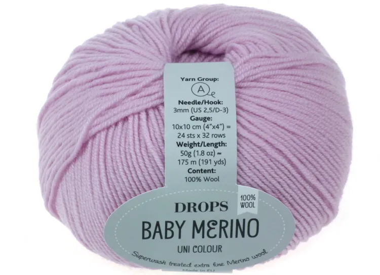 Włóczka, DROPS Baby Merino, kolor 26 jasny stary róż