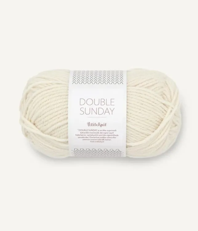 PetiteKnit Double Sunday, Sandnes Garn, kolor 1012 ecru