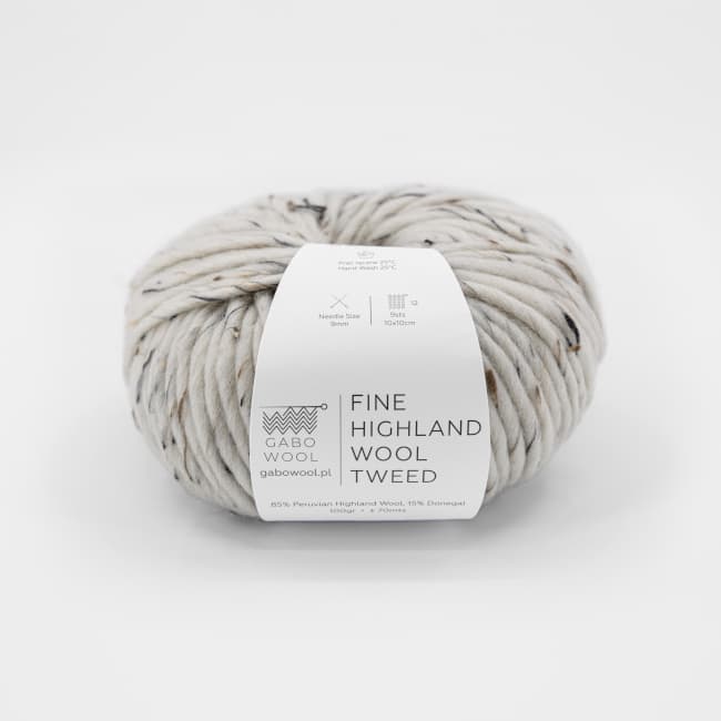 Włóczka, Gabo Wool Fine Highland Wool Tweed, T100 naturalny