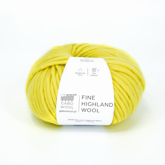 Włóczka, Gabo Wool Fine Highland Wool, 2224 cytryna