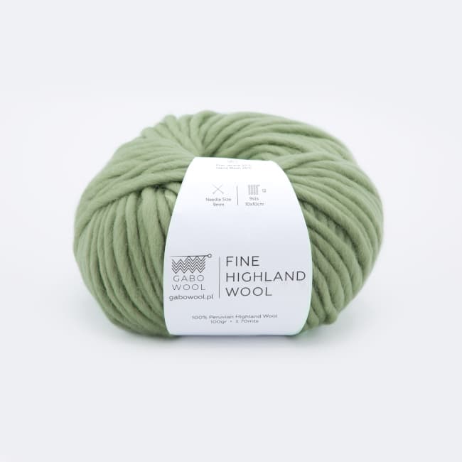Włóczka, Gabo Wool Fine Highland Wool, 2058 zielona szałwia