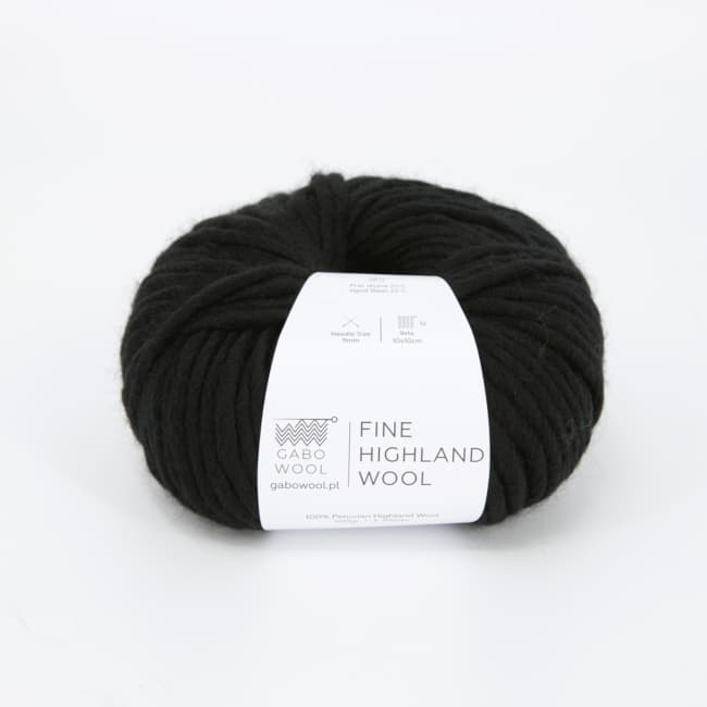Włóczka, Gabo Wool Fine Highland Wool, 500 czarny