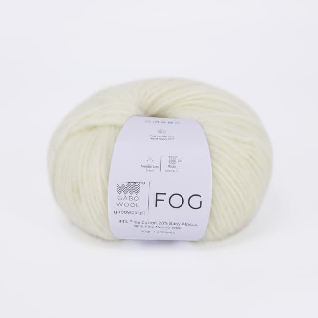 włóczka, Fog Gabo Wool, 100 naturalna biel