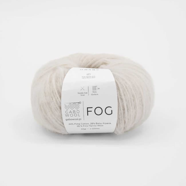 włóczka, Fog Gabo Wool, 6930 kremowa biel