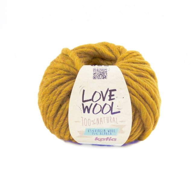 Włóczka, Love Wool Katia, 128 musztardowy
