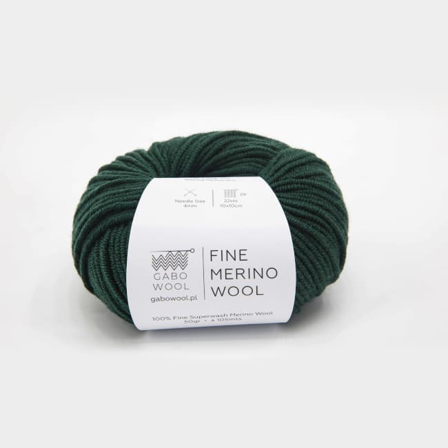 włóczka, gabo wool fine merino, leśna zieleń VR1172