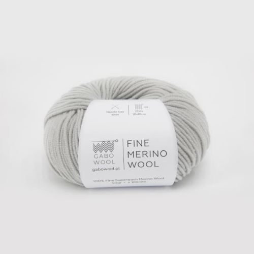 włóczka, gabo wool fine merino, popiel GR4112