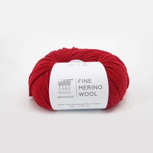 włóczka, gabo wool fine merino, czerwony RJ6569