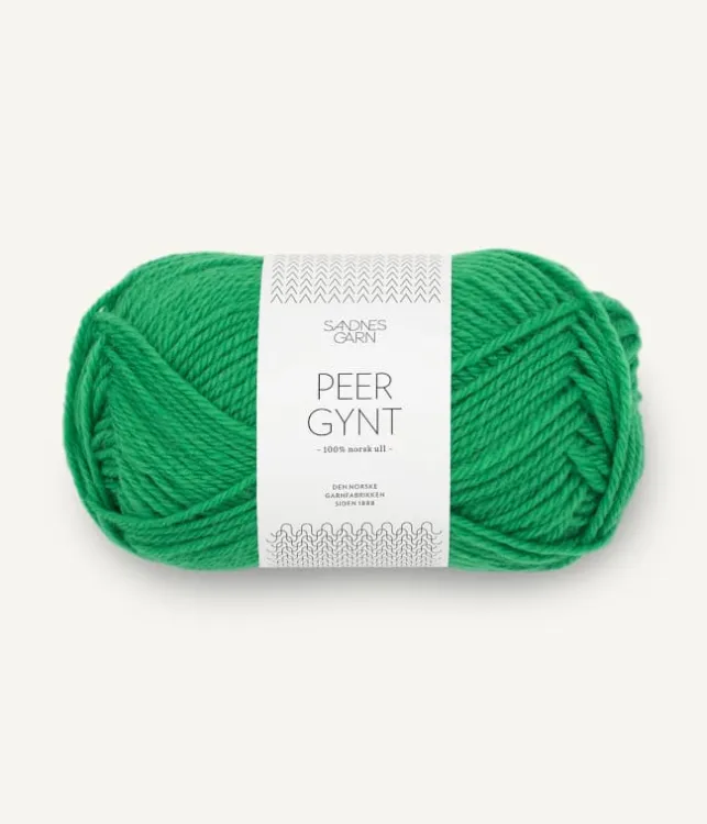 włóczka, Peer Gynt, Sandnes Garn, jelly bean green 8236