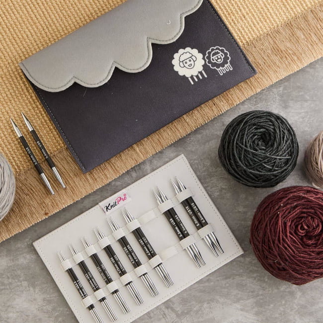 Zestaw drutów krótkich wymiennych , KnitPro Karbonz Delux