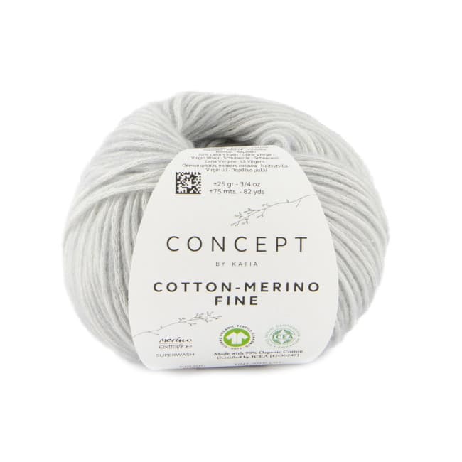 Włóczka, Katia Cotton Merino Fine, 97 niebiesko szary