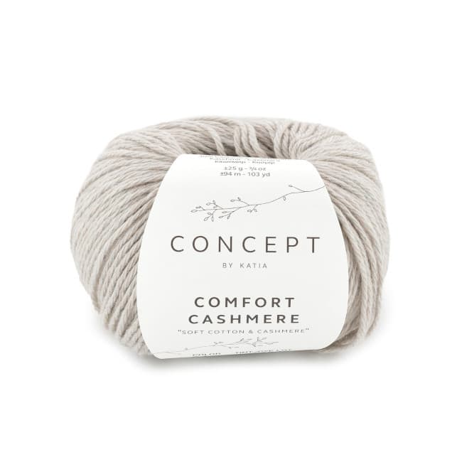 Włóczka, Katia Comfort Cashmere, 64 kamien, jasnoszary