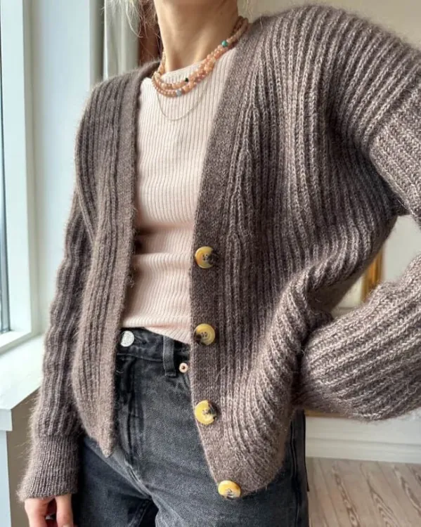 wzór na druty, Petiteknit Agnete Cardigan