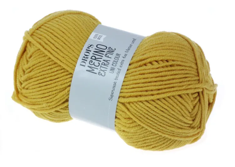 Włóczka, DROPS Merino Extra Fine, kolor 30 musztardowy