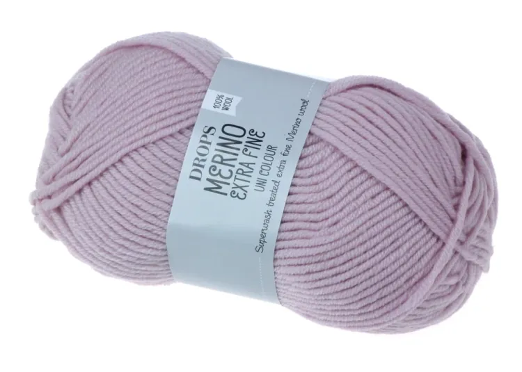 Włóczka, DROPS Merino Extra Fine, kolor 40 pudrowy róż