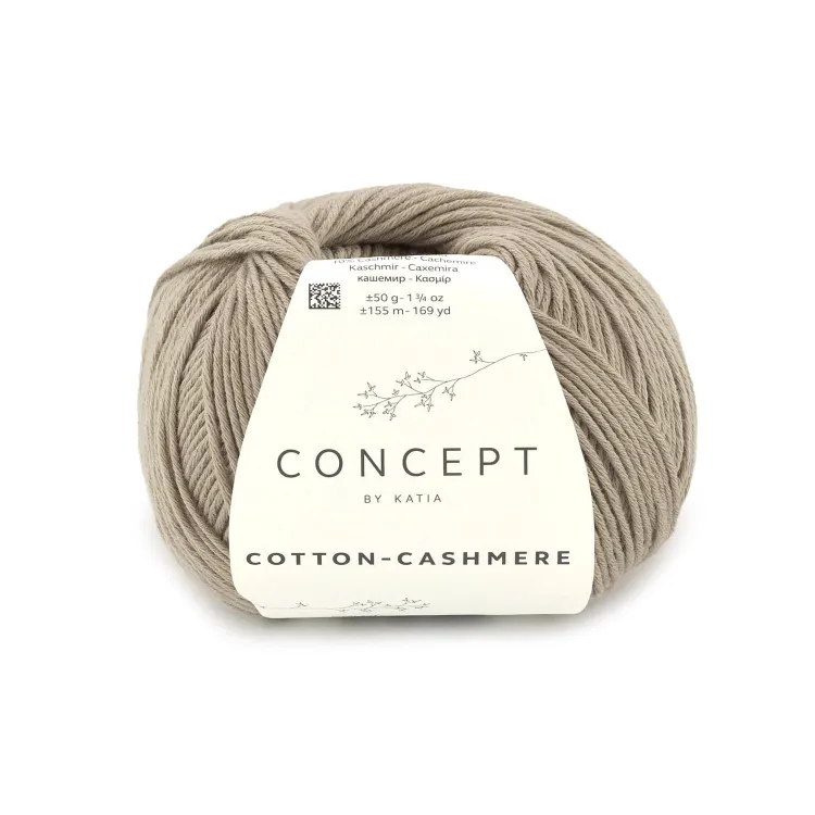 Włóczka, Katia Cotton Cashmere, 91 szary beżowy