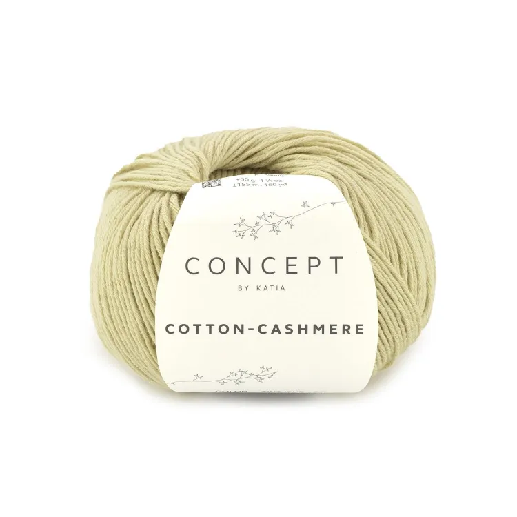 Włóczka, Katia Cotton Cashmere, 92 zielona herbata