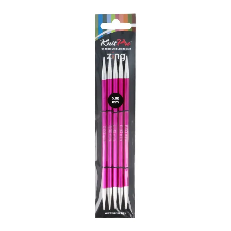 Druty pończosznicze, KnitPro, Zing, 5mm, 15cm