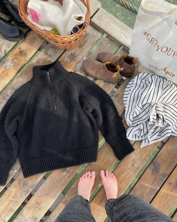 wzór na druty, PetiteKnit Zipper Sweater Light