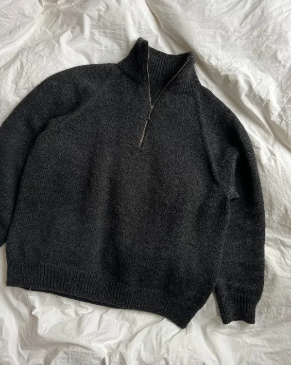 wzór na druty, PetiteKnit Zipper Sweater Light