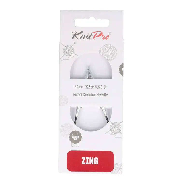 Druty na żyłce 22,5cm, KnitPro, 5mm, Zing