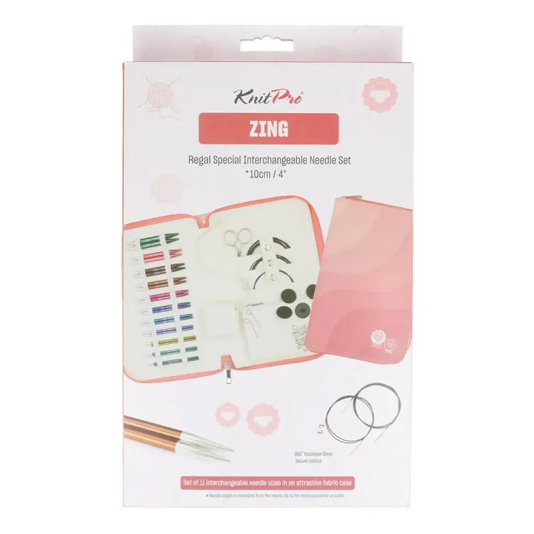 Zestaw drutów wymiennych, KnitPro Zing Regal 10cm