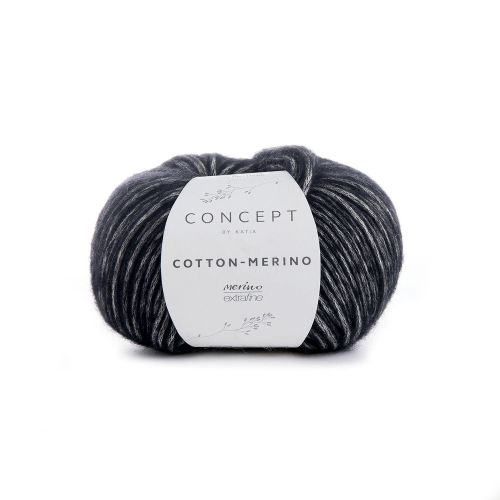 Włóczka, Katia Cotton Merino, 108 czarny