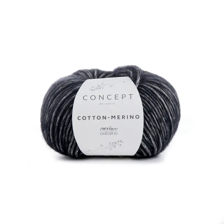Włóczka, Katia Cotton Merino, 108 czarny