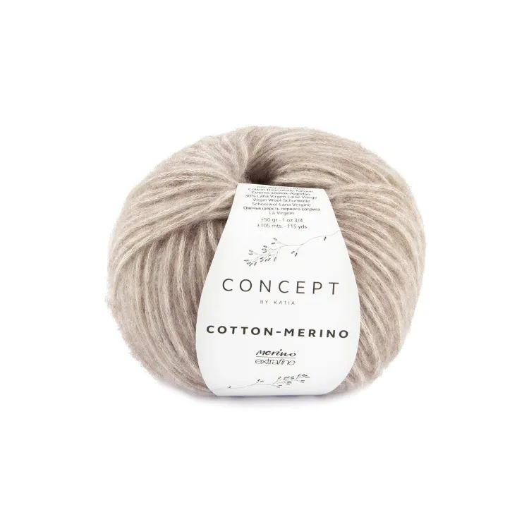 Włóczka, Katia Cotton Merino, 139 płowy brąz