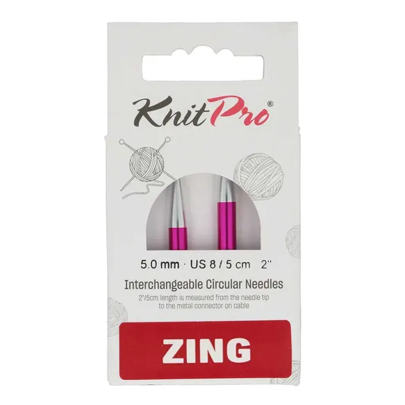 Druty wymienne, krótkie 5cm, KnitPro, Zing 5mm