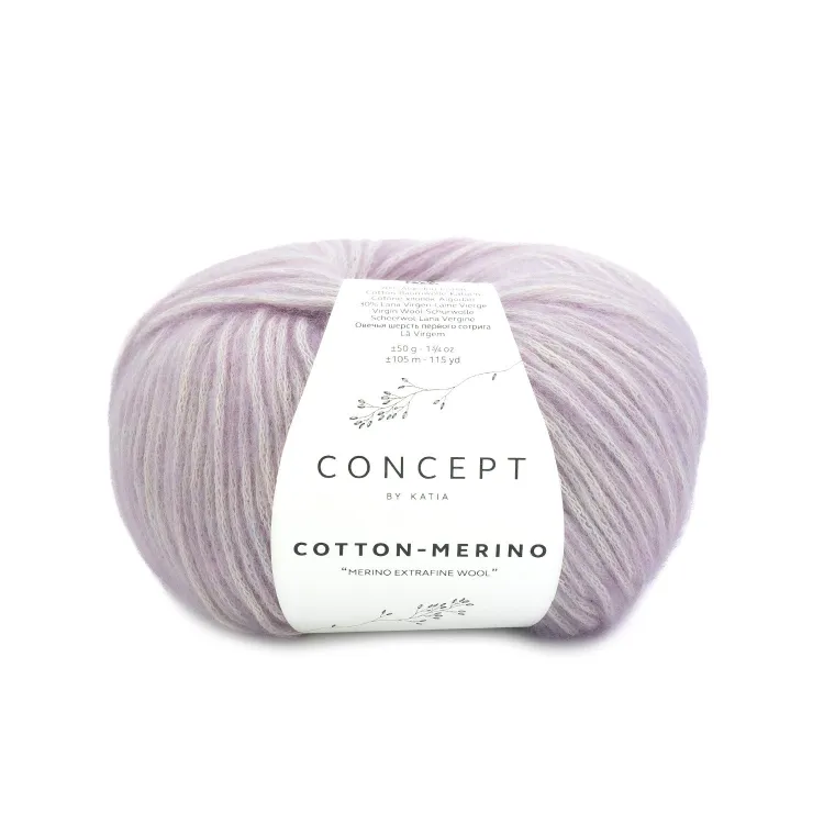 Włóczka, Katia Cotton Merino, 144 lawenda