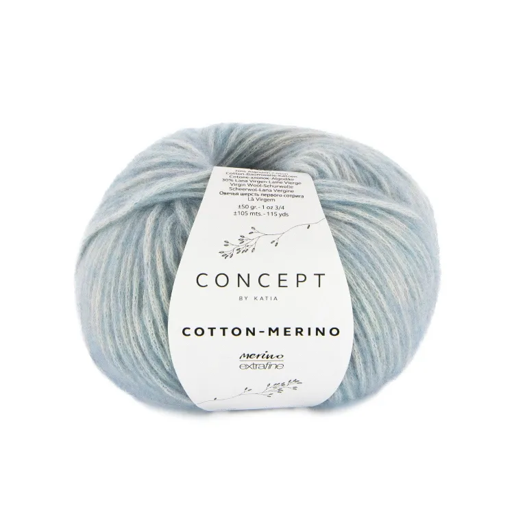Włóczka, Katia Cotton Merino, 142 gołębi błękit