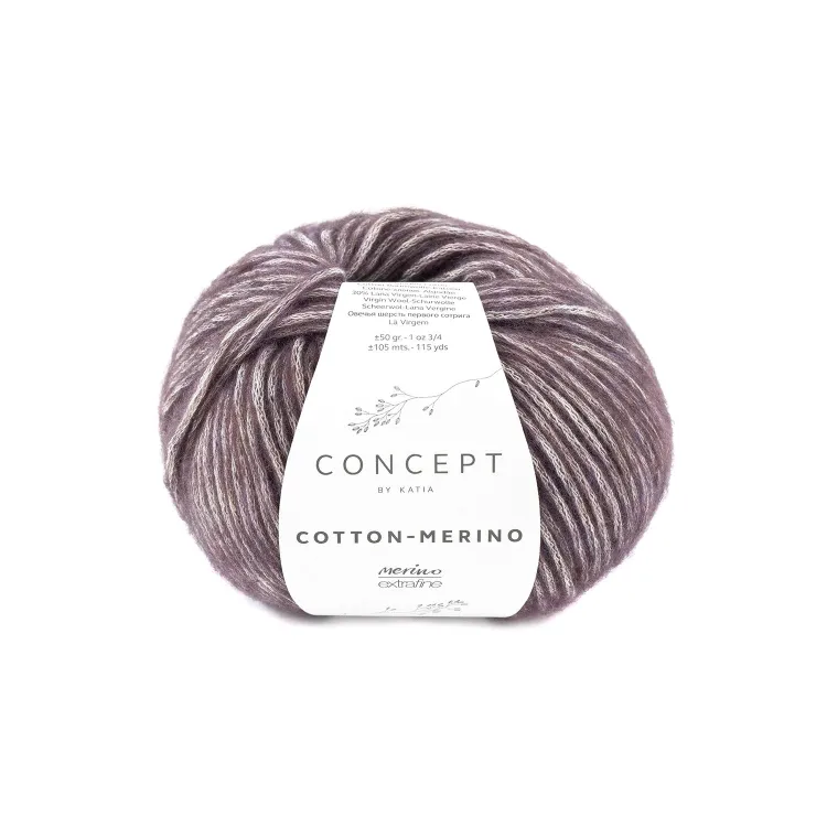 Włóczka, Katia Cotton Merino, 134 bakłażanowy