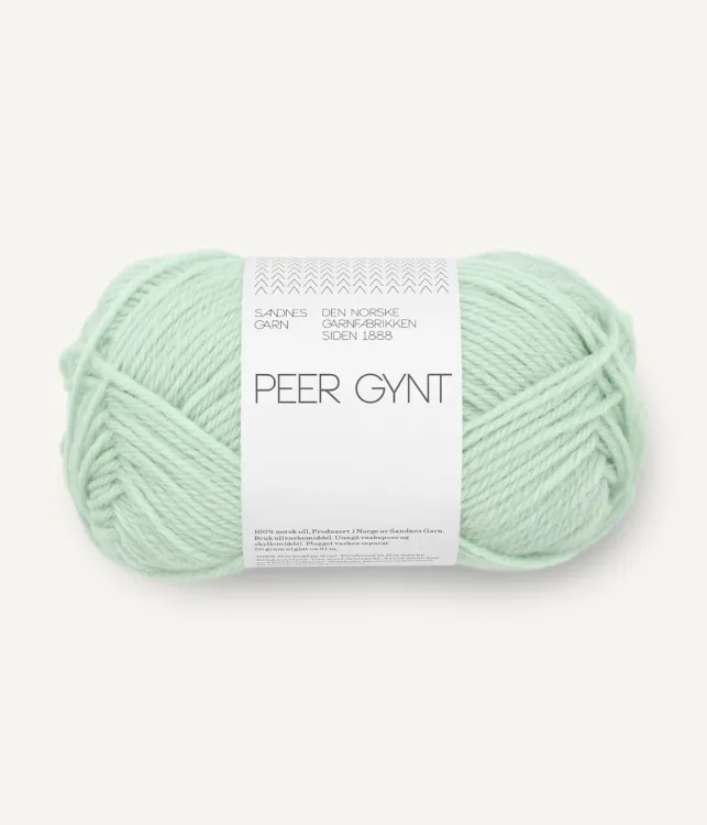 włóczka, Peer Gynt, Sandnes Garn, mint green 7911