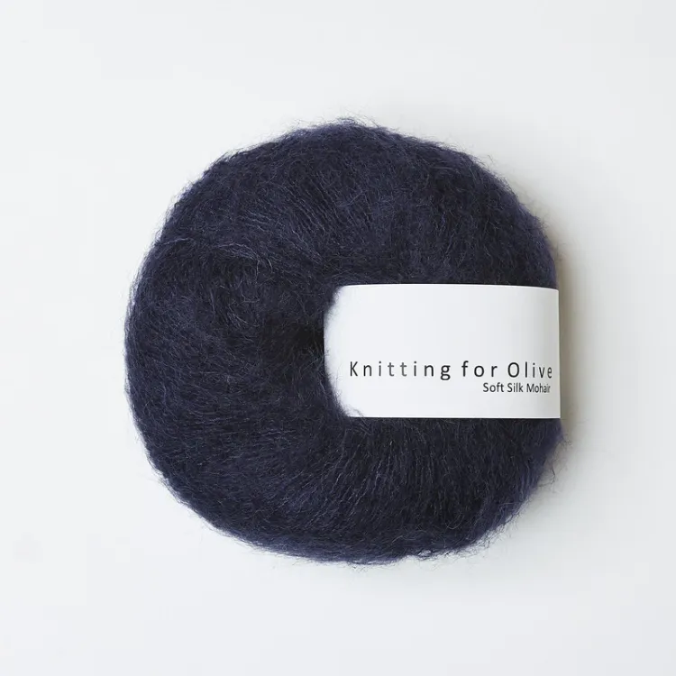 Soft Silk Mohair, Knitting for Olive, Navy Blue