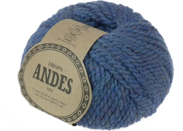 Włóczka Wełniana DROPS Andes, 6343 ciemnoniebieski