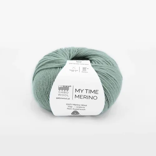 gabo wool my time merino, szałwia 9268